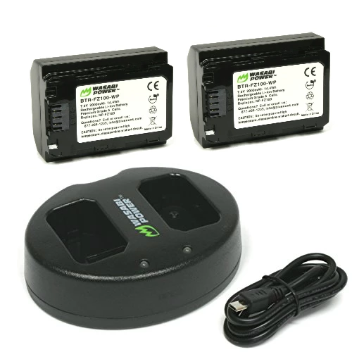 Wasabi FZ100 Battery Kit Dual Charger for Sony
